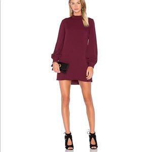 Keepsake Irreplaceable Long Sleeve Mini Dress in Fig Size Large